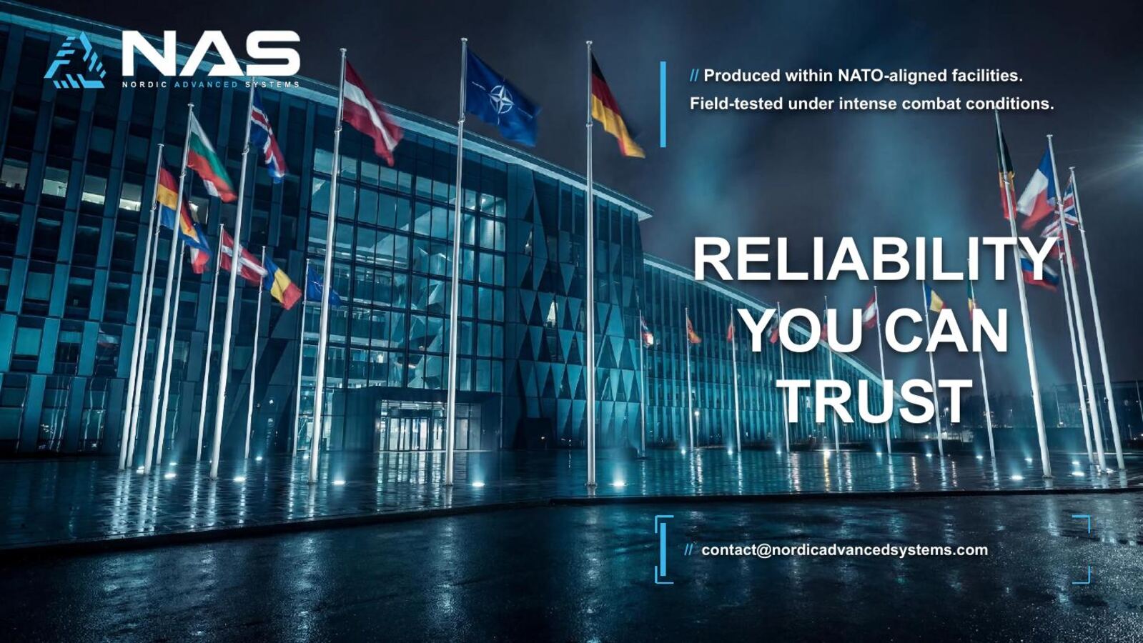The NAS UAV Control Systems deck title slide.