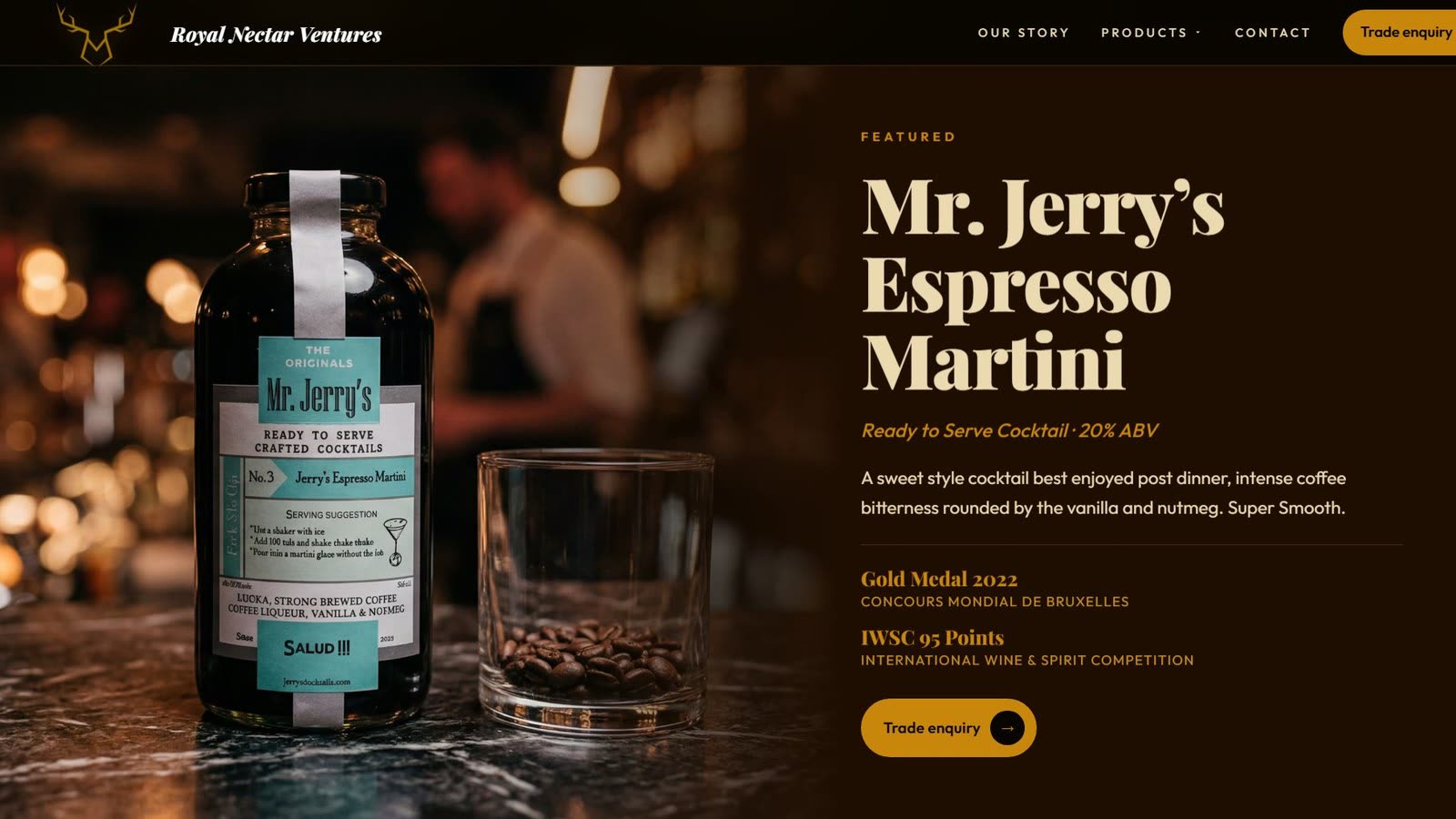 A Royal Nectar Ventures product page.